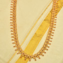 Premium Gold Plated Antique Kemp stone Mango Long Chain Set