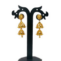 Stylish Gold Plated Two Step Filigree Jhumka Earrings