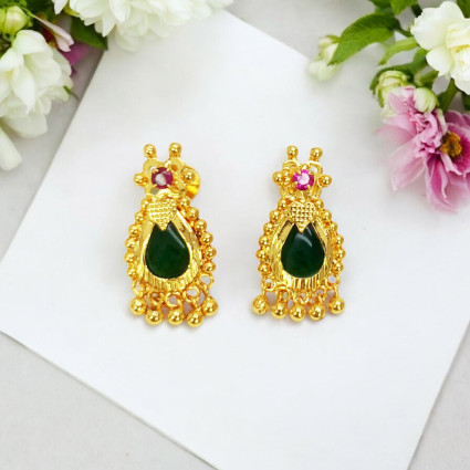 Trendy Beads Hanging Kerala Nagapadam Ear Studs