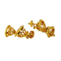 Stylish Gold Plated Two Step Filigree Jhumka Earrings