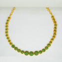 Splendid Premium Gold Plated Round Emerald Necklace