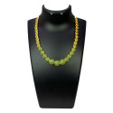 Splendid Premium Gold Plated Round Emerald Necklace