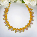 Mind-blowing Gold Plated Floral Vine Lavender AD Necklace