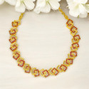 Stylish Gold plated Ruby Stone Necklace