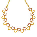 Gold Plated Semi-Precious Ruby Stone Heart Necklace