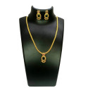 Elegant Gold Plated Green Nagapadam Pendant Set