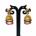 Multi-colour Beads Hanging Filigree Jhumka Earrings