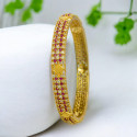 Beautiful Gold Plated Ruby CZ Stone Bangle