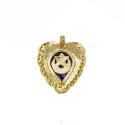 Small Blue Enamel Gold Plated Muslim Thali Pendant