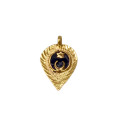 Small Blue Enamel Gold Plated Muslim Thali Pendant