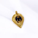 Small Blue Enamel Gold Plated Muslim Thali Pendant