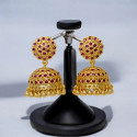 Beautiful Gold Plated Medium Size Ruby Jumkha/Jimikki Earrings