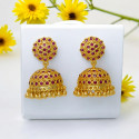 Beautiful Gold Plated Medium Size Ruby Jumkha/Jimikki Earrings