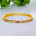 Elegant Gold Plated Purple CZ Stone Bangle