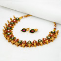 Elegant Multi-Colour Antique Peacock Necklace Set