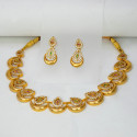 Alluring Gold Plated American Diamond Chand Gopi Necklace Set