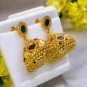 Classy Premium Gold Plated Green Palakka Jhumki