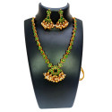 Stunning Antique Floral Emerald Stone Necklace Set