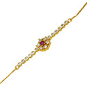 Gold Plated Floral CZ Stone Ladies Bracelet