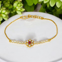 Gold Plated Floral CZ Stone Ladies Bracelet