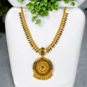 Stylish Gold Plated Black Cz's Floral Pendant Necklace