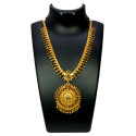 Stylish Gold Plated Black Cz's Floral Pendant Necklace