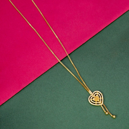 Cute Gold Plated Small Heart Pendant Chain