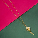 Cute Gold Plated Small Heart Pendant Chain