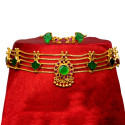 Trendy Green Palakka Ruby Choker Necklace Set