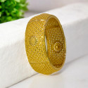 Gold Plated Designer Broad Wedding Bangle