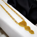 Alluring Gold Plated Ruby CZ Heart Bridal Long Chain