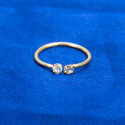 Gold Plated Double Side Red Stone Toe Ring/Minji