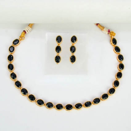 Stunning Premium Gold Plated Oval Necklace set