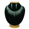 Enchanting Emerald American Diamond Necklace Set