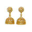 Elegant Gold Plated Cubic Zirconia Jhumka Earrings