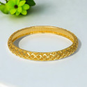 Elegant Gold Plated Designer Two-Line Net Bangle