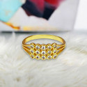 Exquisite Gold Plated Triple Band Cubic Zirconia Stone Finger Ring