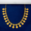 Contemporary Semi-precious Stone matte Lakshmi Kasu Necklace