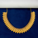 Matte Gold Plated Temple Lakshmi Kasu Necklace