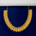 Matte Gold Plated Temple Lakshmi Kasu Necklace