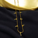 Trendy Gold Plated Stone Hanging Choker Necklace