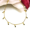 Trendy Gold Plated Stone Hanging Choker Necklace