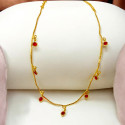 Trendy Gold Plated Stone Hanging Choker Necklace