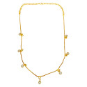 Trendy Gold Plated Stone Hanging Choker Necklace