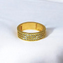 Stunning Round Gold Plated American Diamond Ring