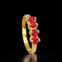 Stylish Gold Plated Red Stone Ladies Finger Ring