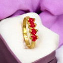 Stylish Gold Plated Red Stone Ladies Finger Ring