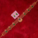 Trendy Gold Plated Green Nagapadam Ruby Choker Set