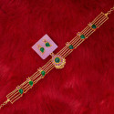 Trendy Gold Plated Green Mango Ruby Choker Set