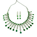 Enchanting Emerald American Diamond Necklace Set